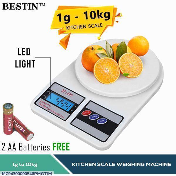 Digital Kitchen Scale 1-10kg LED Light Free Batteries